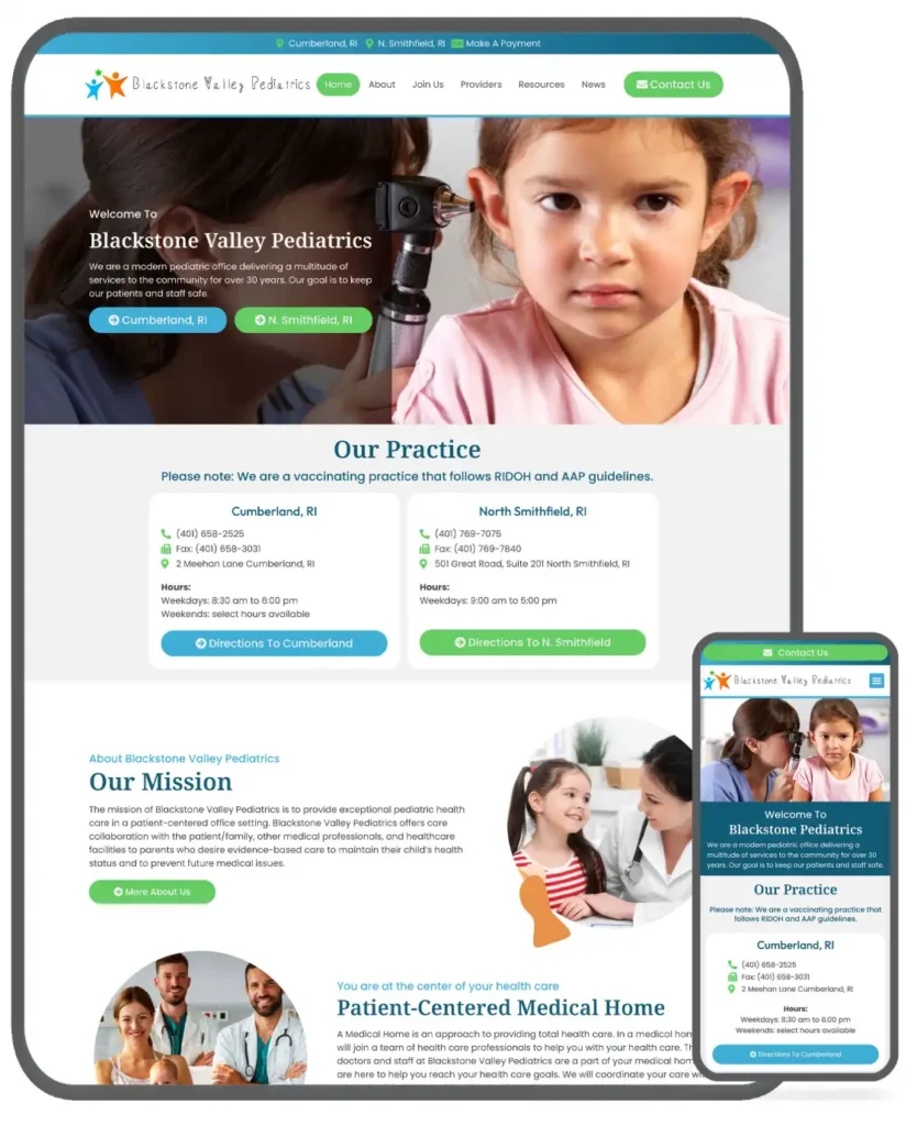 blackstone valley pediatrics website design jpg