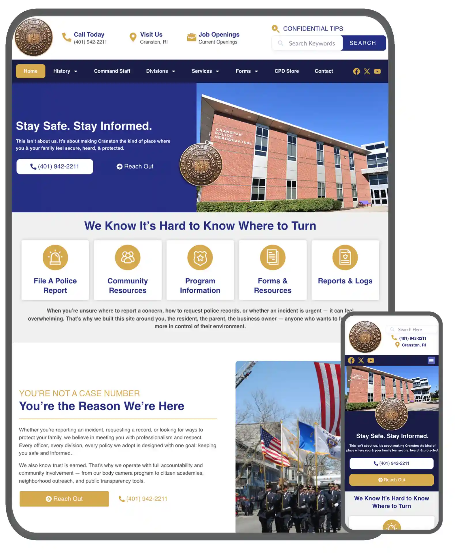 cranston police department website design jpg