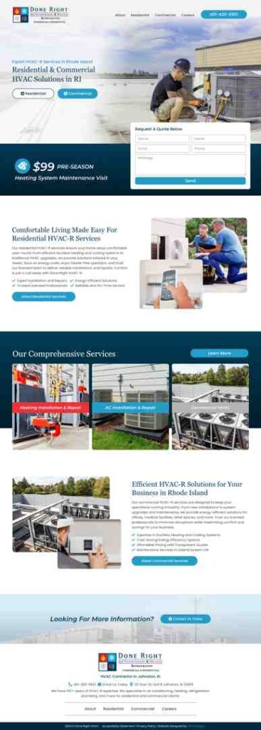 hvac contractor web design services