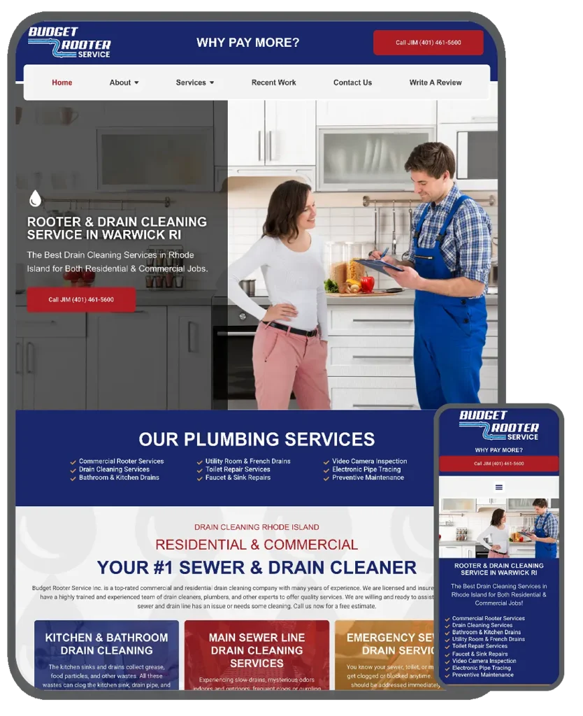 budget rooter website by jpg designs