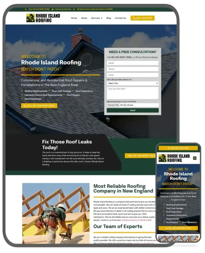 roofer website designs